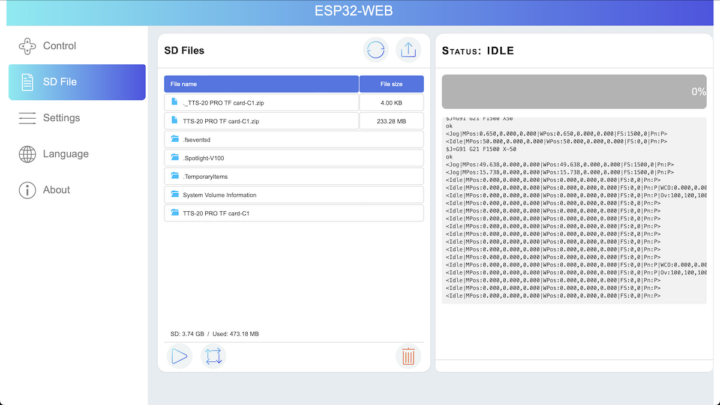 ESP32-WEB SD File Control