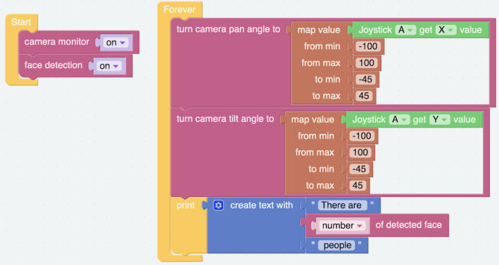 EzBlock Studio Face Detection Code