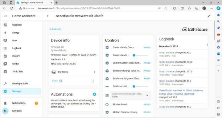 Home Assistant mmWave Device