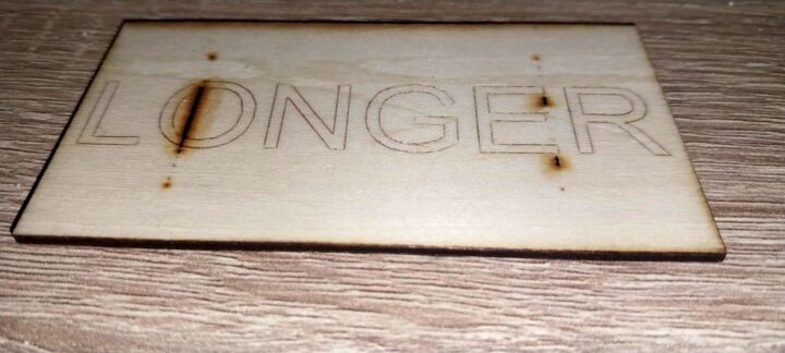 LONGER LASER B1 wood cutting burnt