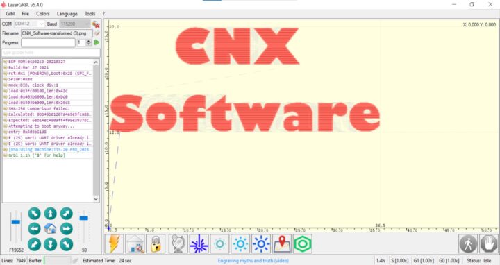 LaserGRBL Prepare Engravure with TTS-20 Pro
