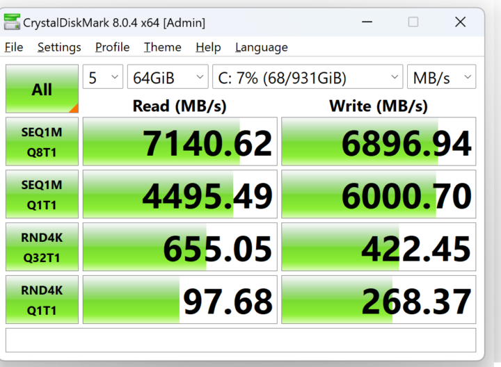 NVMe speed