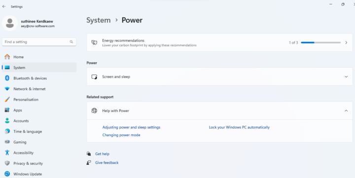 Power Mode Best Performance missing