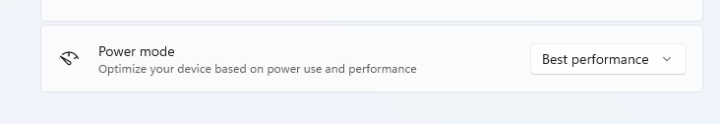 Power mode Best performance