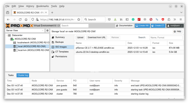 Proxmox ISO images