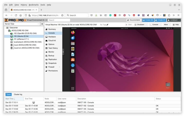 Proxmox VE Ubuntu 22.04 Intel Core i3-N300 mini PC