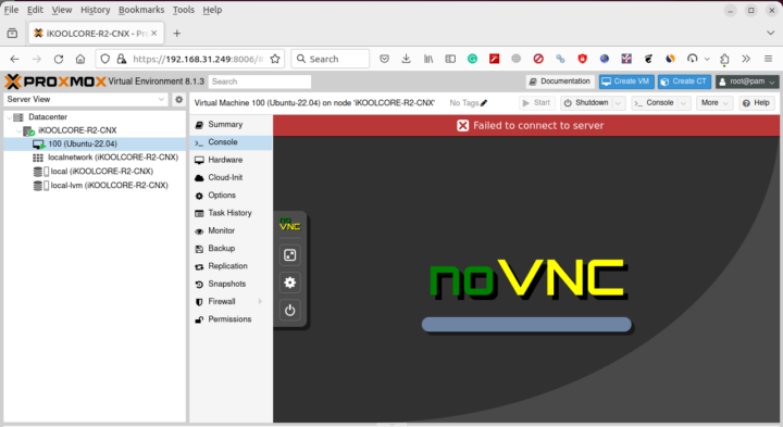 Ubuntu 22.04 Proxmox VE Passthrough VNC Fails