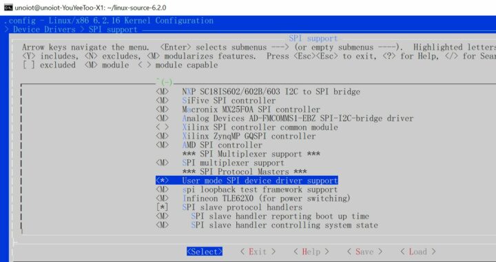 make menuconfig SPI driver