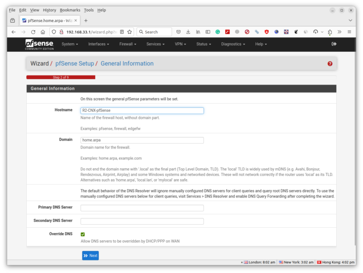 pfSense Setup General Information