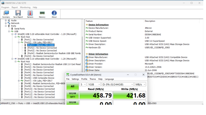 usb c front test MINIX NEO S4 SSD