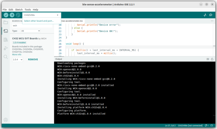 Arduino WCH RISC-V CH32 MCU EVT boards