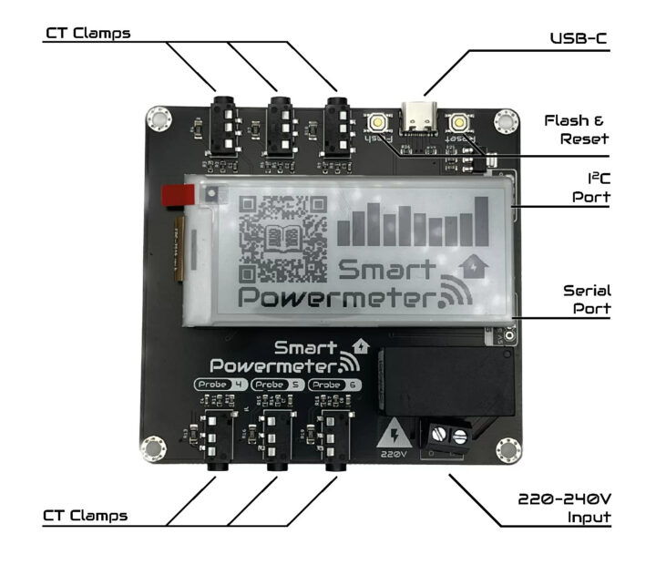 ESP32-S2 board CT clamp power meter