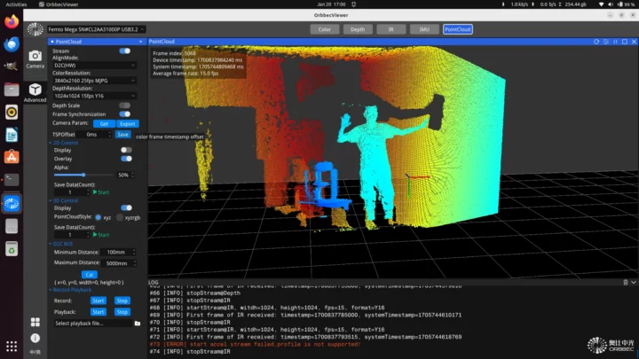 Femto Mega Pointcloud XYZ