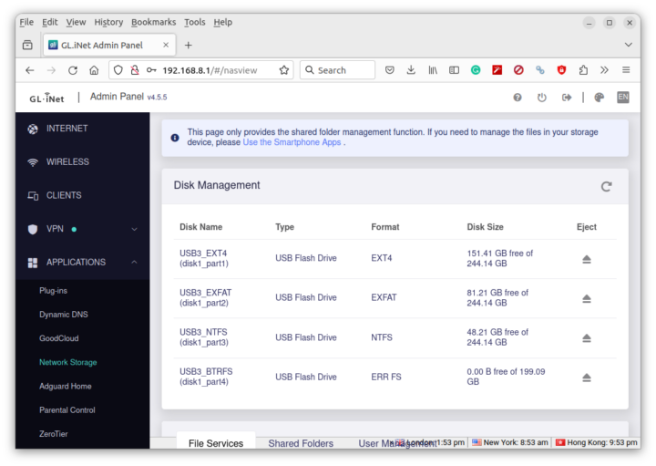 Flint 2 router Disk Management