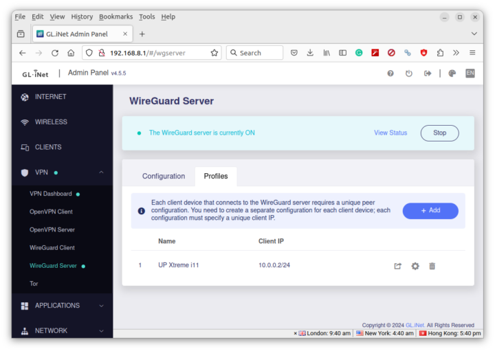 GL-MT6000 WireGuard VPN Profiles