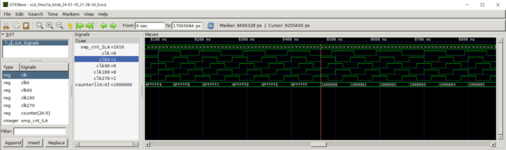 GateMate ILA Blink Sample GTKWave