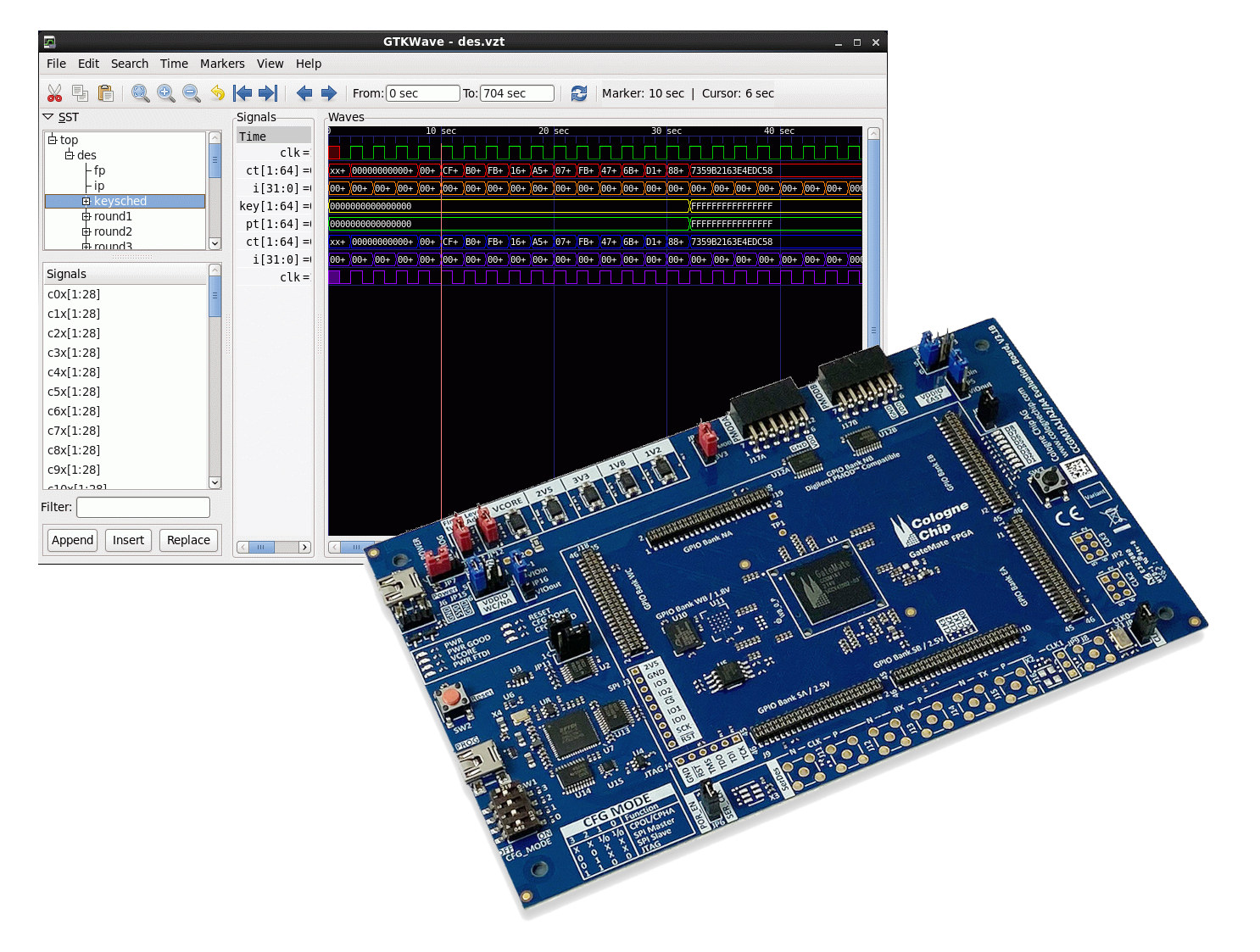 Integrated logic analyser ILA Cologne GateMate FPGA