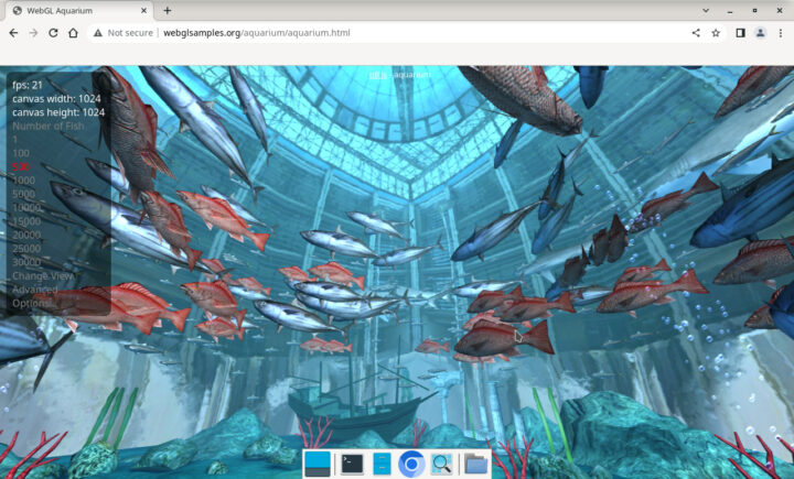 Lichee Console 4A WebGL Aquarium