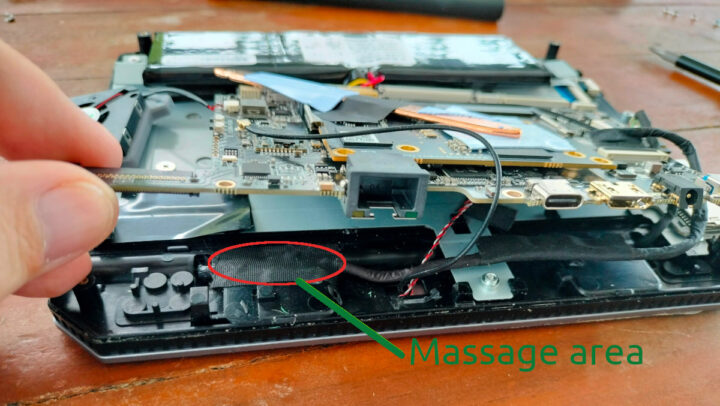 Massage display connector