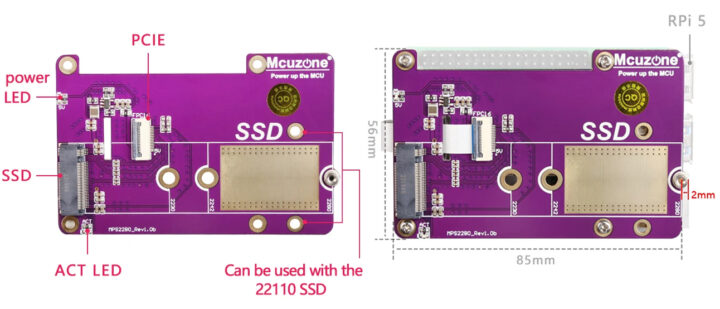 Mcuzone MPS2280 Parts Marking and Dimensions