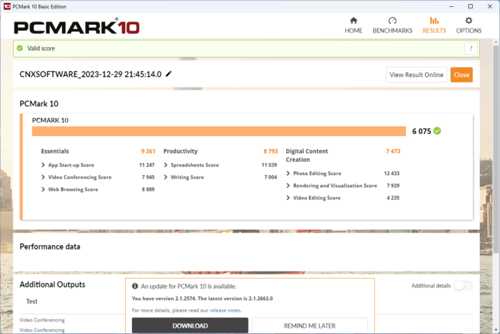 PCMark 10 Maxtang MTN-FP750