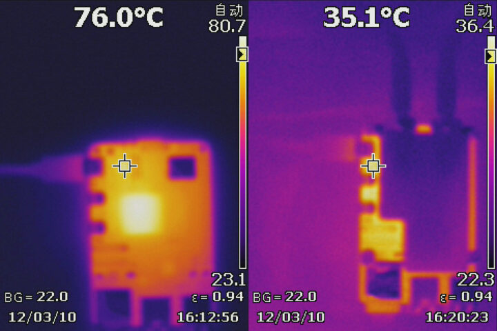 Raspberry Pi 5 temperature without with water cooling