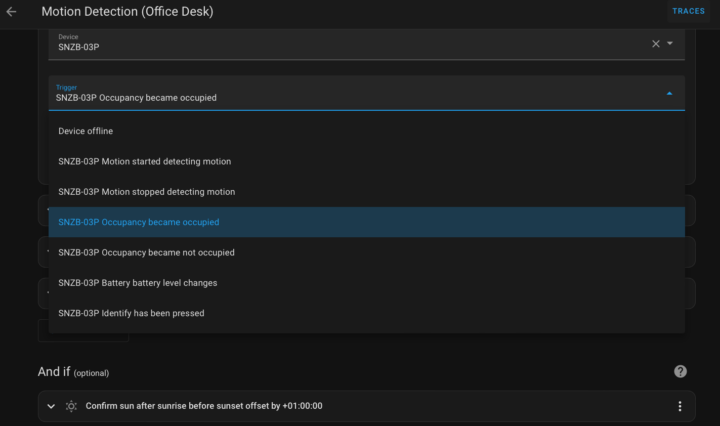 Sonoff SNZB-03P Occupancy Home Assistant