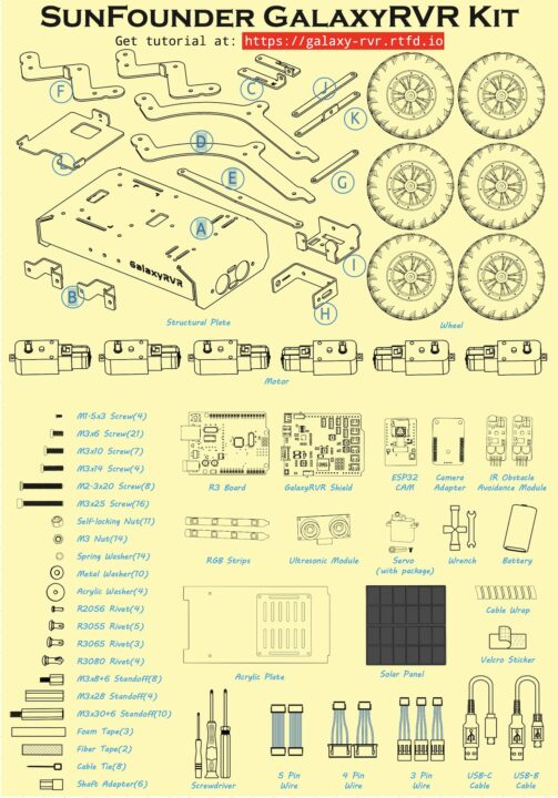 SunFounder GalaxyRVR Kit Parts