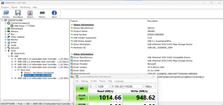 USB A 3.2 back speed