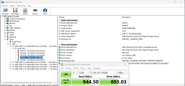 USB A 3.2 front left speed