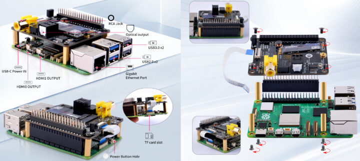 52Pi NVDigi Extension Adapter Board Interfaces and Assambly Instruction