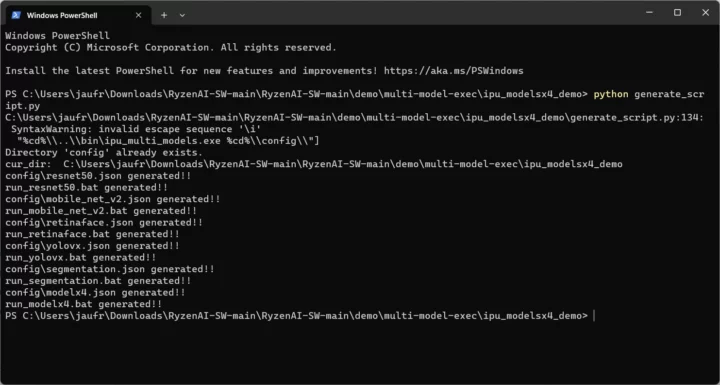 AMD Ryzen multi model exec generate_script.py