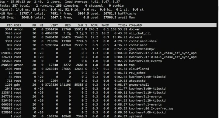 CPU memory usage llm model3b mixtile blade 3 rk3588