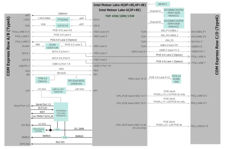 DFI MTH968 COM Express block diagram