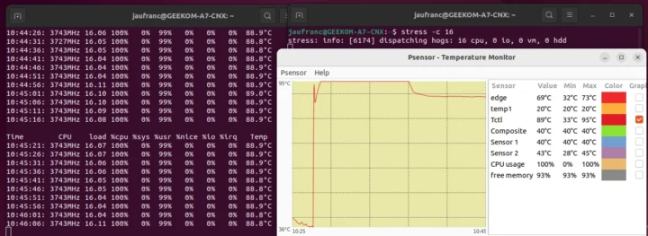 GEEKOM A7 Ubuntu Stress Test