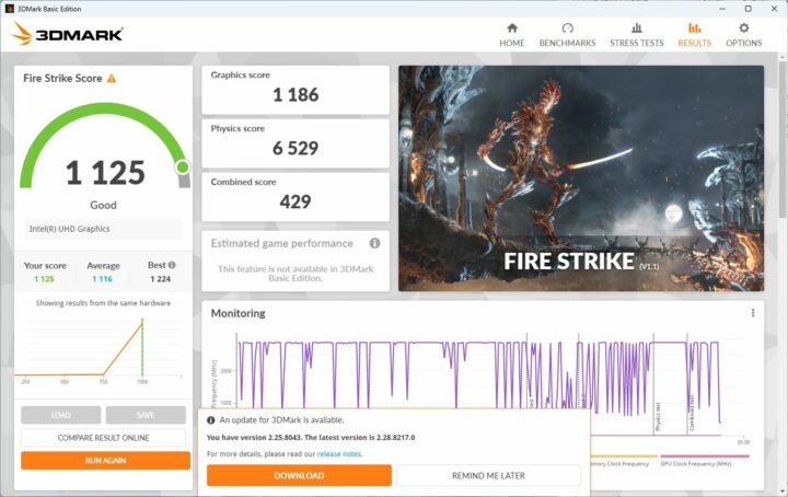 MINIX Z100-0dB 3Dmark Fire Strike