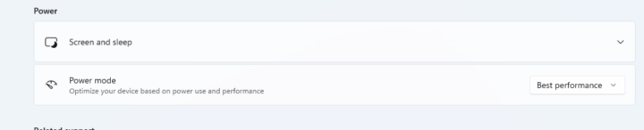 Windows 11 Power mode Best performance