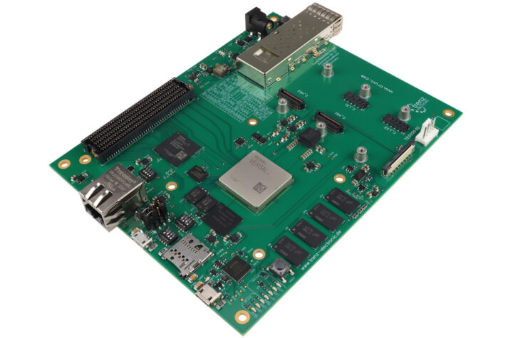 Trenz Electronic's VE2302 Evaluation Board features AMD Versal XCVE2302 SoC, 8GB DDR4, 128MB SPI Flash, 32GB e.MMC, supports various VE devices.