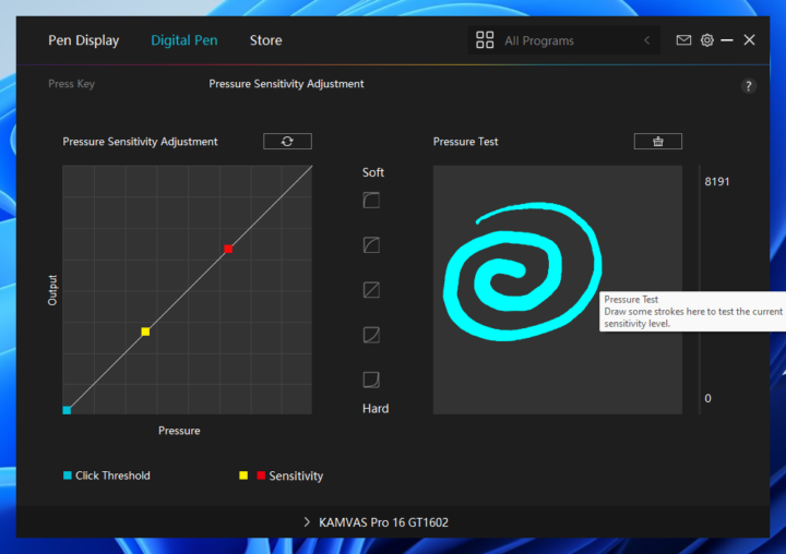 Digital Pen Pressure Test