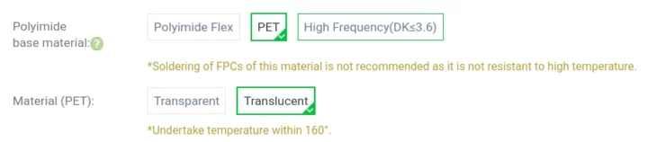 FlexPCB translucent high frequency material