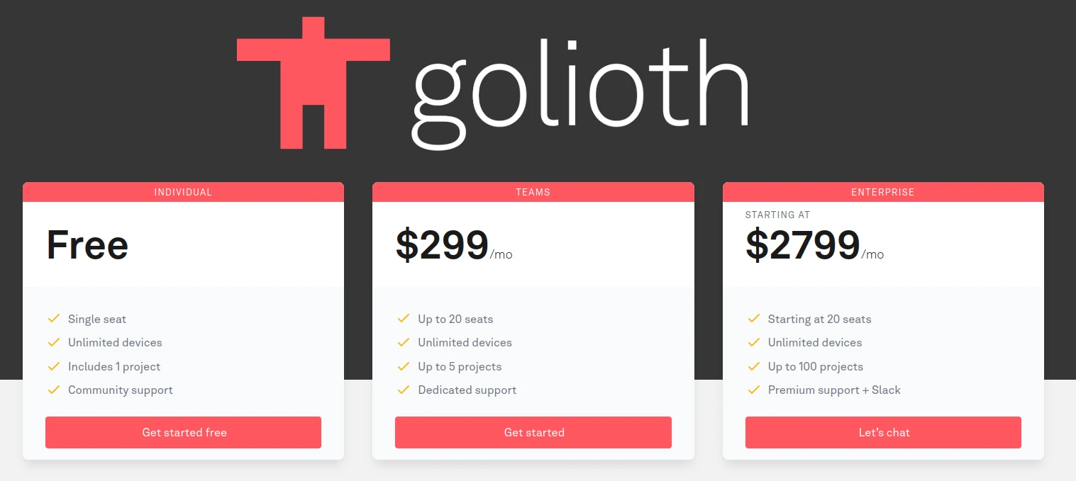 Golioth IoT platform unlimited devices