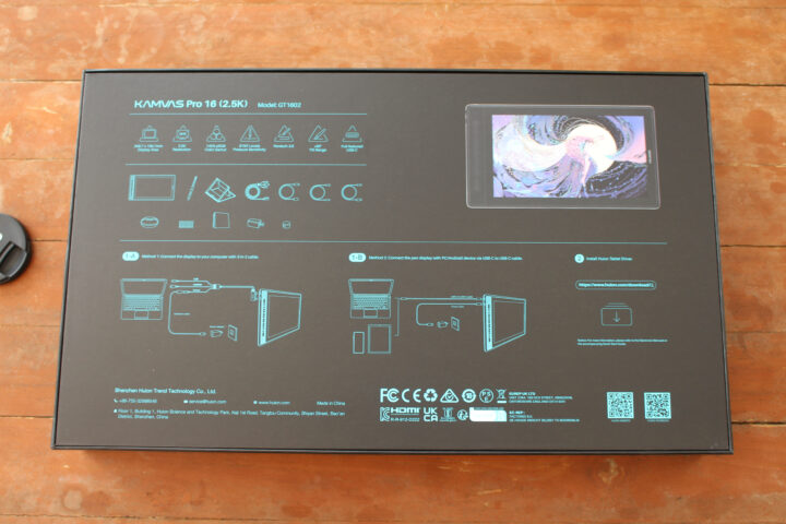 Kamvas GT1602 drawing tablet package instructions