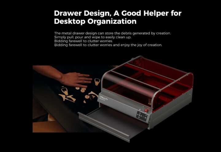 Laser engraver with drawer