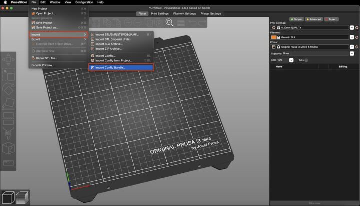 PrusaSlider Import Config Bundle