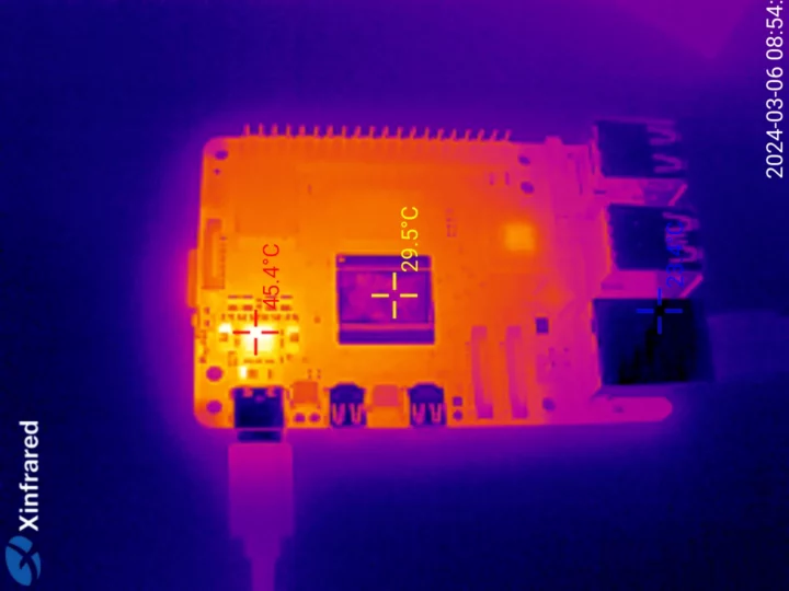 Raspberry Pi 5 thermal image idle
