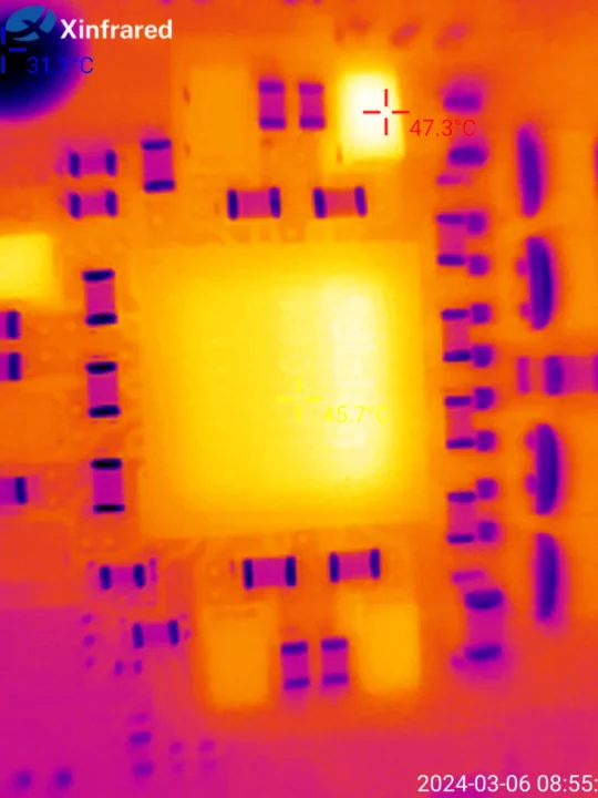 Raspberry Pi 5 thermal image power circuitry