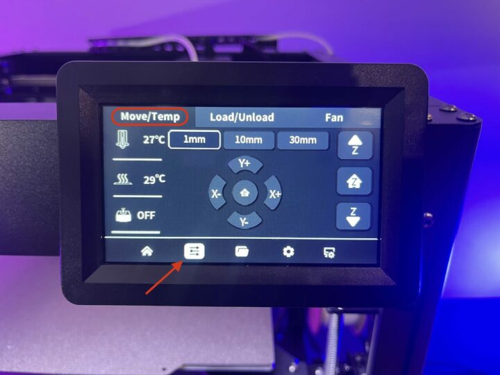 Two Trees SK1 3D Printer MoveTemp Function