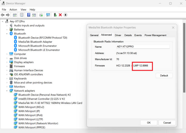 GEEKOM XT12 Pro Bluetooth version LMP 12