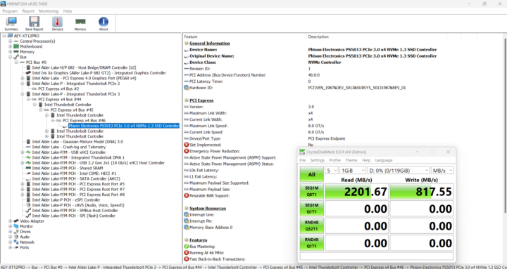 Mini PC USB 4 Thunderbolt speed Test