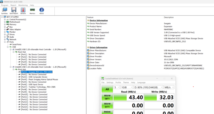 Mini PC USB-A 2.0 speed Test